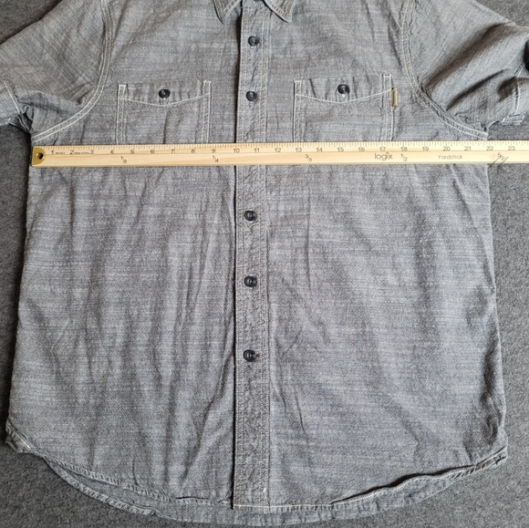 Woolrich Shirt Mens M Gray Short Sleeve Button Up Chest Pockets Cotton Casual - Picture 4 of 14
